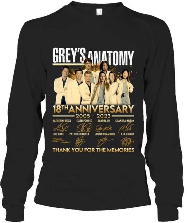 Thank You For The Memories Grey’s Anatomy 18th Anniversary 2005 – 2023 T-Shirt