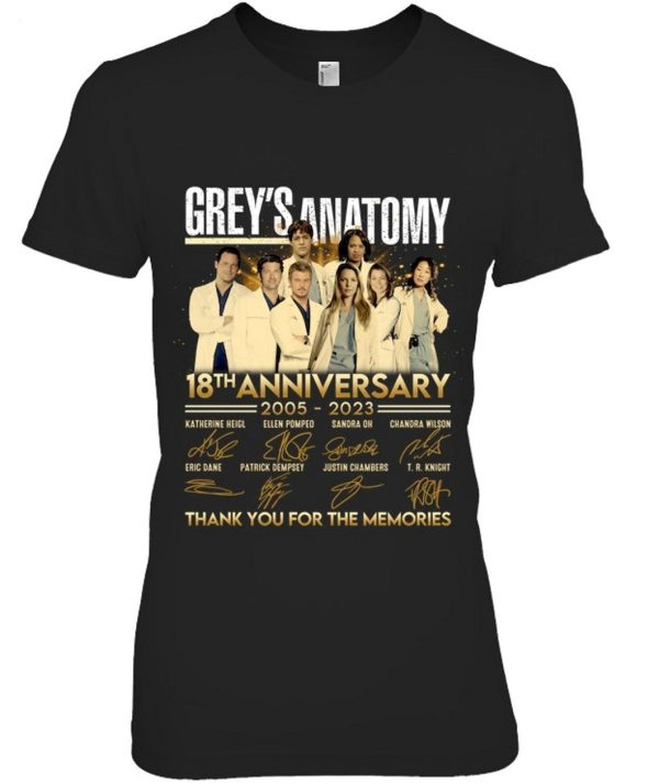 Thank You For The Memories Grey’s Anatomy 18th Anniversary 2005 – 2023 T-Shirt