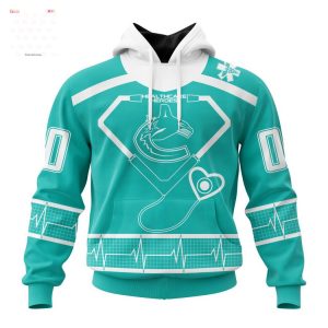 NHL Vancouver Canucks Special Black And Lavender Hockey Fight Cancer Design Personalized Hoodie