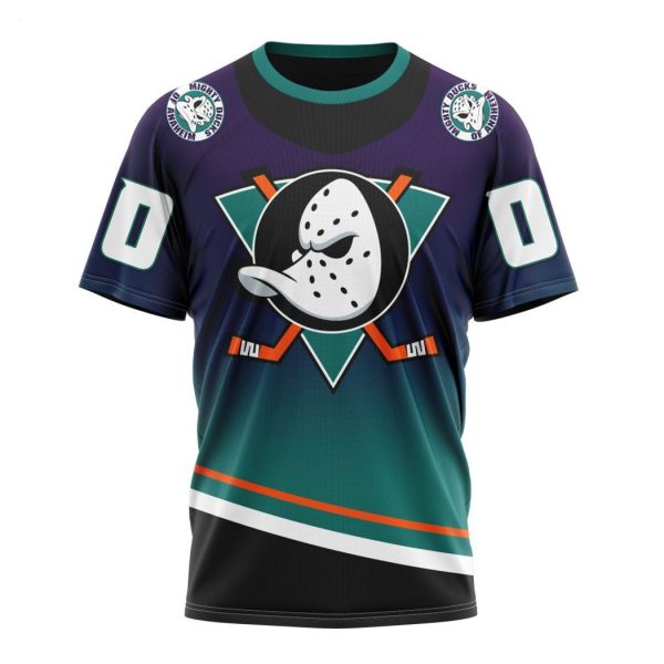 Persionalized NHL Anaheim Ducks Special Retro Gradient Design Hoodie