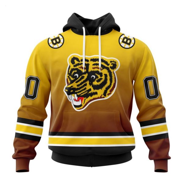Persionalized NHL Boston Bruins Special Retro Gradient Design Hoodie
