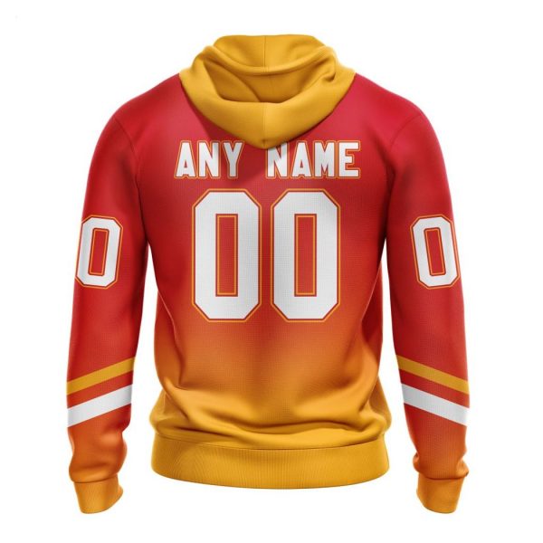 Persionalized NHL Calgary Flames Special Retro Gradient Design Hoodie