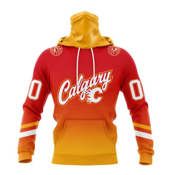 Persionalized NHL Calgary Flames Special Retro Gradient Design Hoodie