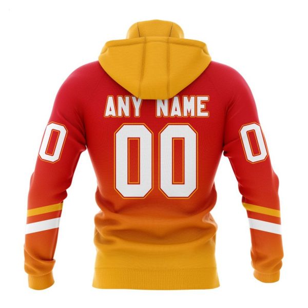 Persionalized NHL Calgary Flames Special Retro Gradient Design Hoodie