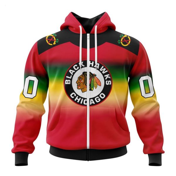 Persionalized NHL Chicago Blackhawks Special Retro Gradient Design Hoodie