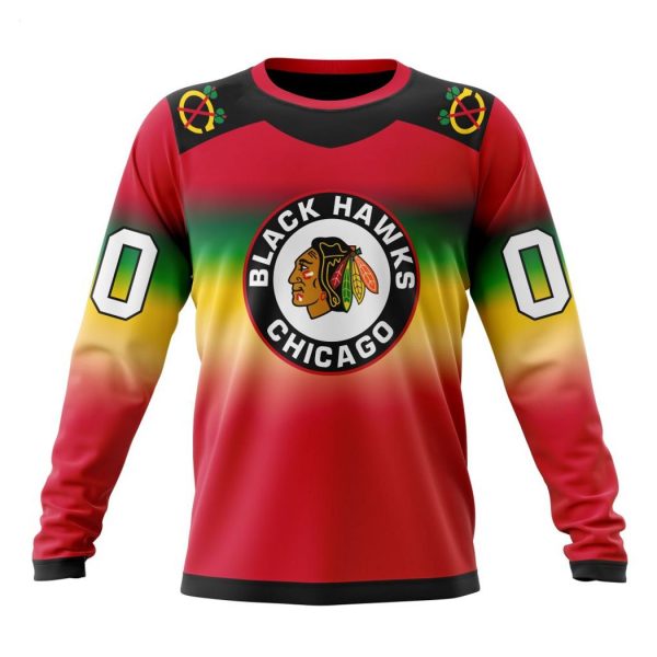 Persionalized NHL Chicago Blackhawks Special Retro Gradient Design Hoodie