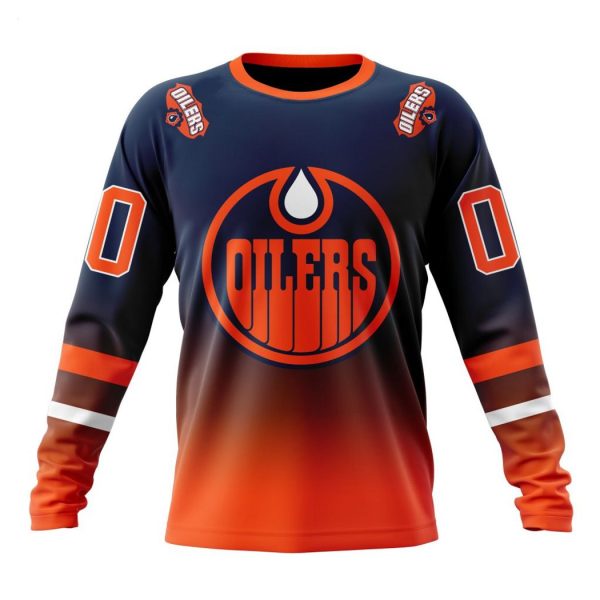Persionalized NHL Edmonton Oilers Special Retro Gradient Design Hoodie