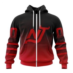 Persionalized NHL New Jersey Devils Special Retro Gradient Design Hoodie