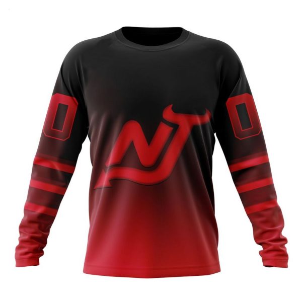 Persionalized NHL New Jersey Devils Special Retro Gradient Design Hoodie