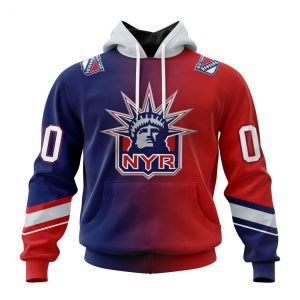 Persionalized NHL New York Rangers Special Retro Gradient Design Hoodie