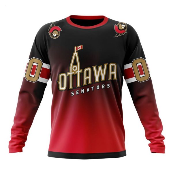 Persionalized NHL Ottawa Senators Special Retro Gradient Design Hoodie