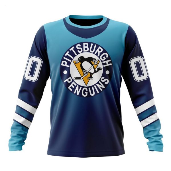 Persionalized NHL Pittsburgh Penguins Special Retro Gradient Design Hoodie