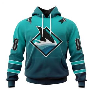 Persionalized NHL San Jose Sharks Special Retro Gradient Design Hoodie