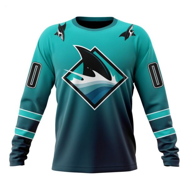 Persionalized NHL San Jose Sharks Special Retro Gradient Design Hoodie