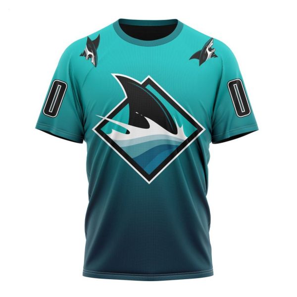 Persionalized NHL San Jose Sharks Special Retro Gradient Design Hoodie