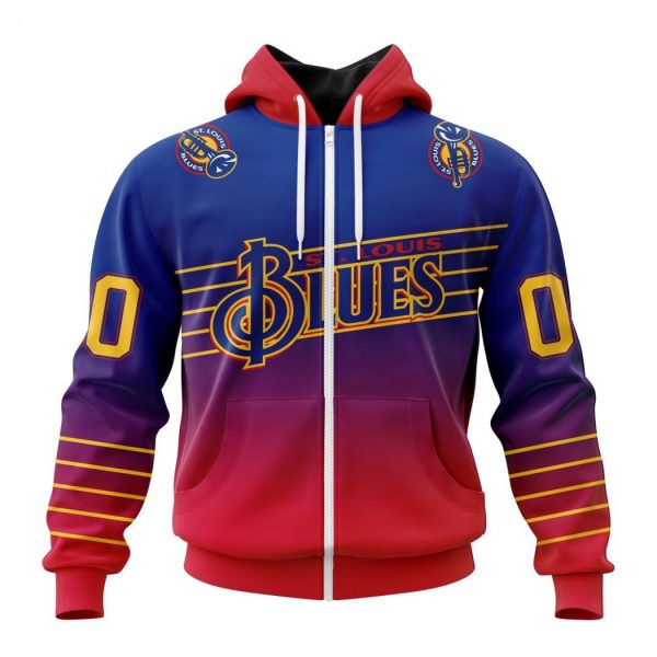 Persionalized NHL St. Louis Blues Special Retro Gradient Design Hoodie