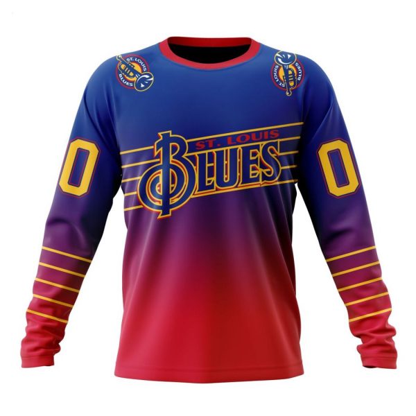 Persionalized NHL St. Louis Blues Special Retro Gradient Design Hoodie