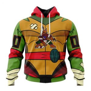 Personalized NHL Arizona Coyotes Special Teenage Mutant Ninja Turtles Design Hoodie