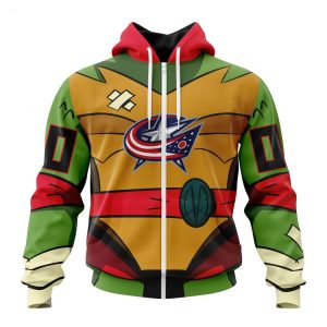 Personalized NHL Columbus Blue Jackets Special Teenage Mutant Ninja Turtles Design Hoodie