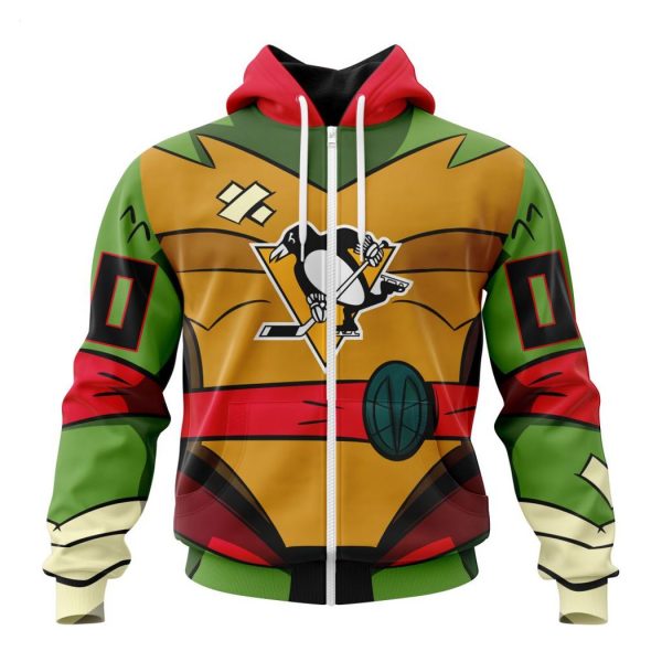 Personalized NHL Pittsburgh Penguins Special Teenage Mutant Ninja Turtles Design Hoodie