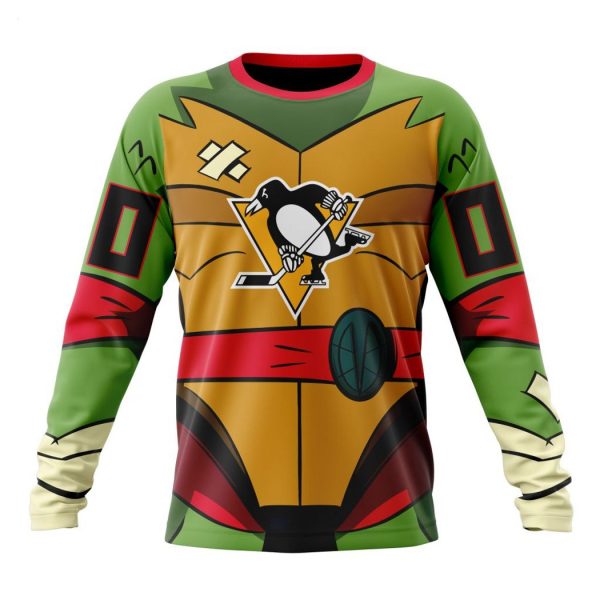 Personalized NHL Pittsburgh Penguins Special Teenage Mutant Ninja Turtles Design Hoodie