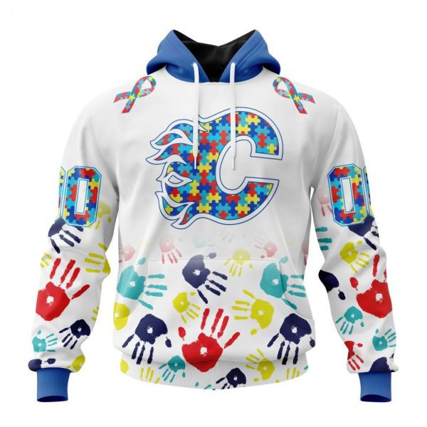 Personalized NHL Calgary Flames Special Autism Awareness Design Hoodie