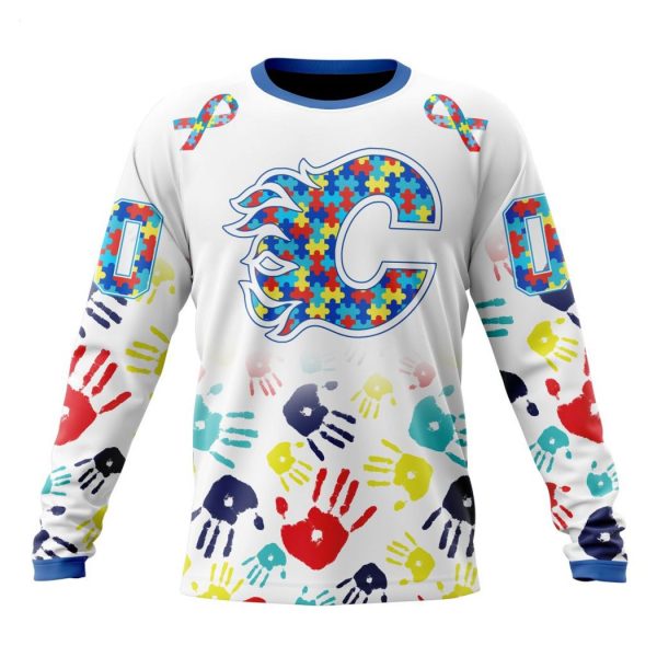 Personalized NHL Calgary Flames Special Autism Awareness Design Hoodie