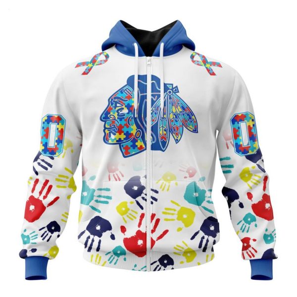 Personalized NHL Chicago Blackhawks Special Autism Awareness Design Hoodie