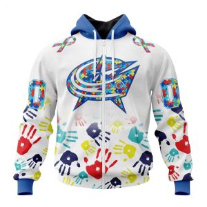 Personalized NHL Columbus Blue Jackets Special Autism Awareness Design Hoodie
