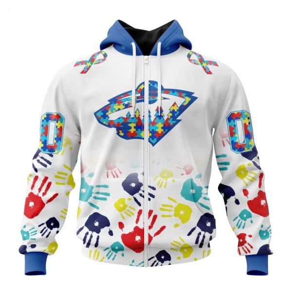 Personalized NHL Minnesota Wild Special Autism Awareness Design Hoodie