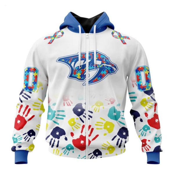 Personalized NHL Nashville Predators Special Autism Awareness Design Hoodie