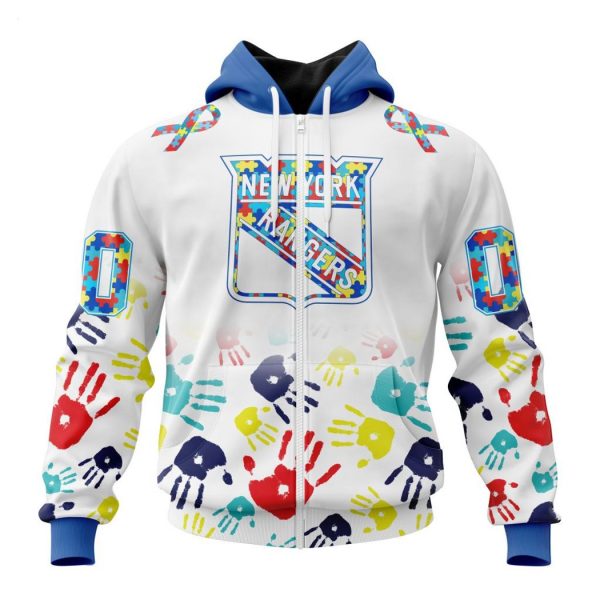 Personalized NHL New York Rangers Special Autism Awareness Design Hoodie