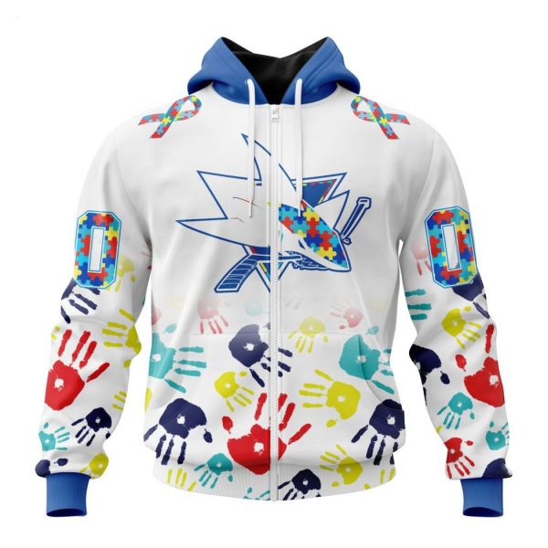 Personalized NHL San Jose Sharks Special Autism Awareness Design Hoodie