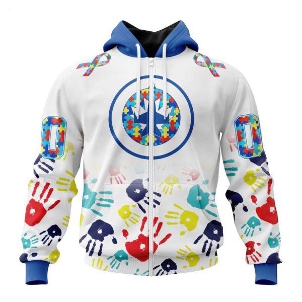 Personalized NHL Winnipeg Jets Special Autism Awareness Design Hoodie