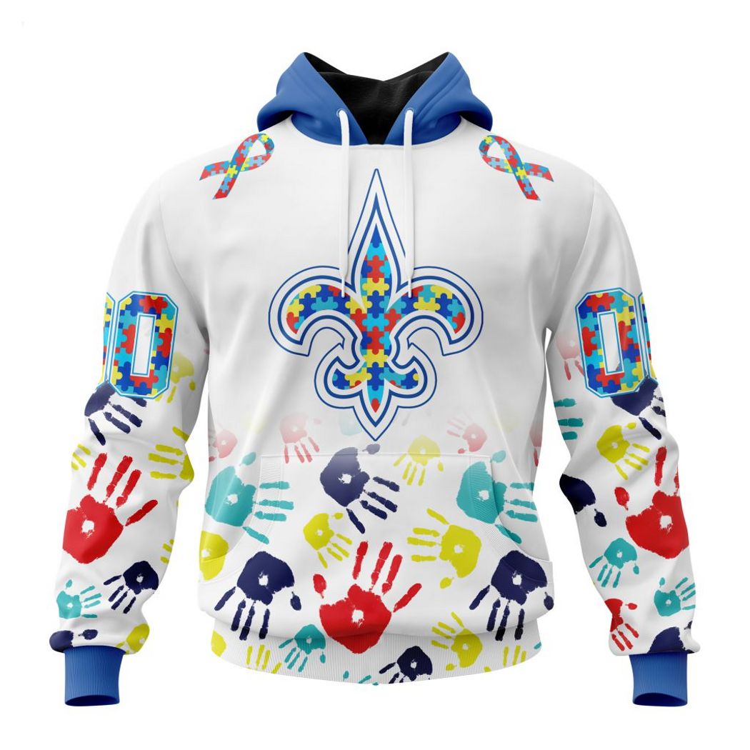 Persionalized NFL New Orleans Saints Special Autism Awareness Design Hoodie  - Torunstyle