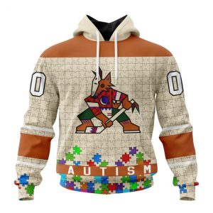 Personalized NHL Arizona Coyotes Specialized Unisex Kits Hockey Fights Against Autism Hoodie