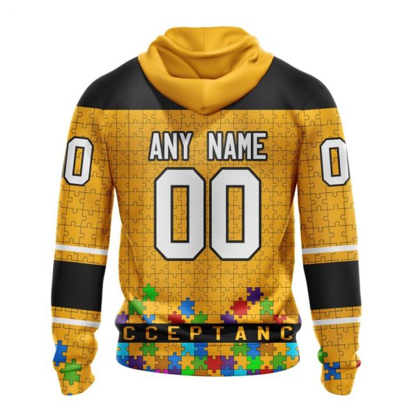 Personalized NHL Boston Bruins Specialized Unisex Kits Hockey Fights Against Autism Hoodie