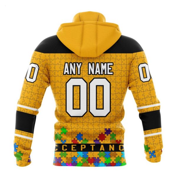 Personalized NHL Boston Bruins Specialized Unisex Kits Hockey Fights Against Autism Hoodie