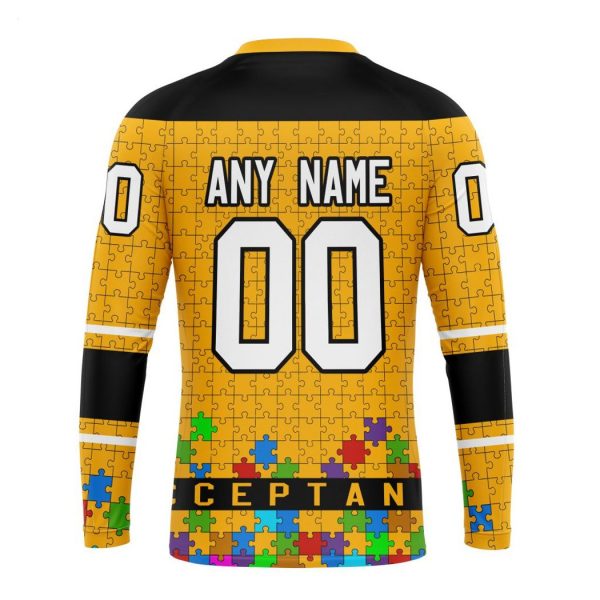 Personalized NHL Boston Bruins Specialized Unisex Kits Hockey Fights Against Autism Hoodie