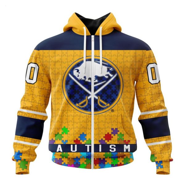 Personalized NHL Buffalo Sabres Specialized Unisex Kits Hockey Fights Against Autism Hoodie