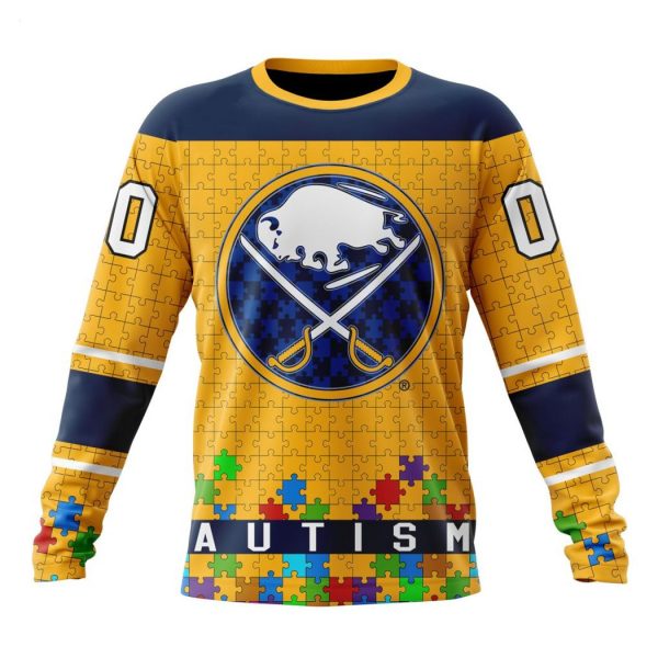 Personalized NHL Buffalo Sabres Specialized Unisex Kits Hockey Fights Against Autism Hoodie