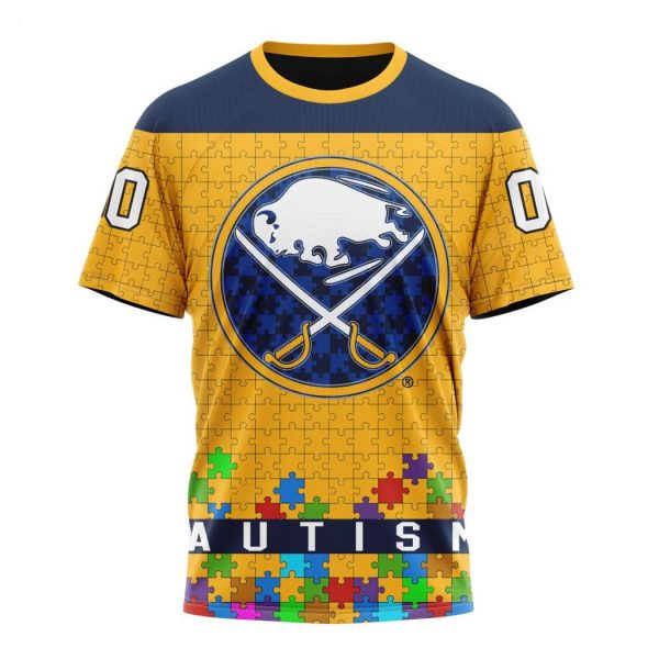 Personalized NHL Buffalo Sabres Specialized Unisex Kits Hockey Fights Against Autism Hoodie