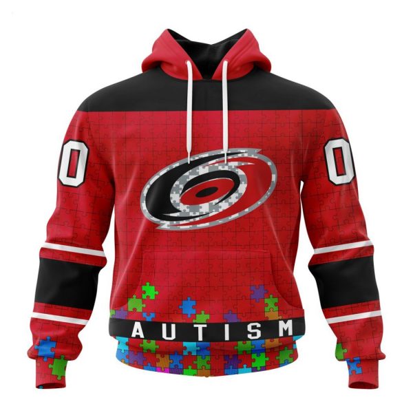 Personalized NHL Carolina Hurricanes Specialized Unisex Kits Hockey Fights Against Autism Hoodie