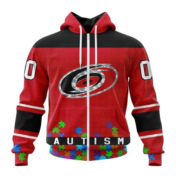 Personalized NHL Carolina Hurricanes Specialized Unisex Kits Hockey Fights Against Autism Hoodie