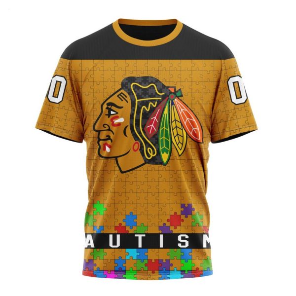 Personalized NHL Chicago BlackHawks Specialized Unisex Kits Hockey Fights Against Autism Hoodie