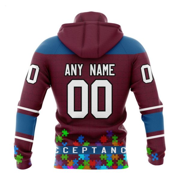 Personalized NHL Colorado Avalanche Specialized Unisex Kits Hockey Fights Against Autism Hoodie