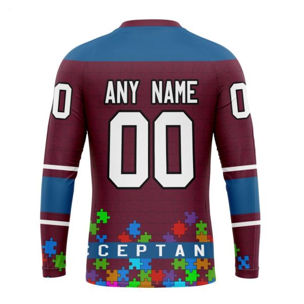 Personalized NHL Colorado Avalanche Specialized Unisex Kits Hockey Fights Against Autism Hoodie