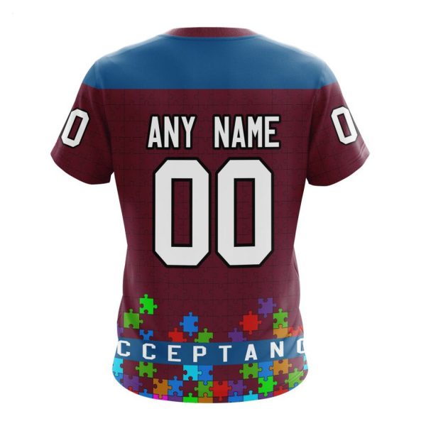 Personalized NHL Colorado Avalanche Specialized Unisex Kits Hockey Fights Against Autism Hoodie