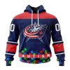 Personalized NHL Colorado Avalanche Specialized Unisex Kits Hockey Fights Against Autism Hoodie