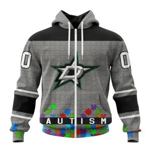 Personalized NHL Dallas Stars Specialized Unisex Kits Hockey Fights Against Autism Hoodie